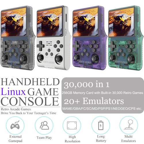 Retro Handheld Game Console with 3.5 Inch IPS Screen and 256GB Memory Card X636919