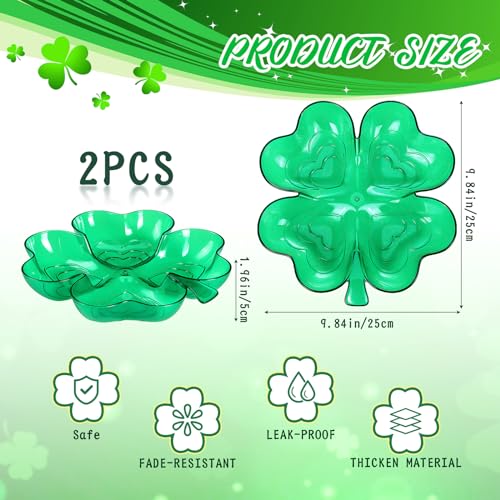 2 Pcs Christmas Tree Shaped Plastic Green Serving Tray G169