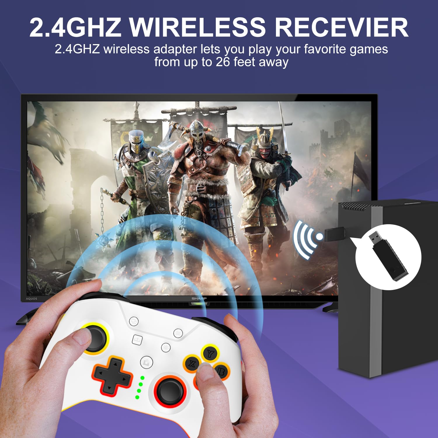Wireless Xbox Controller with RGB LED Light T840215