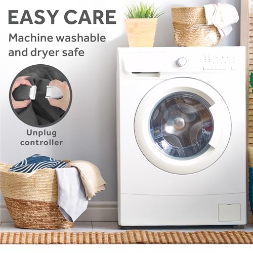 Dove Grey Heated Throw Blanket F305