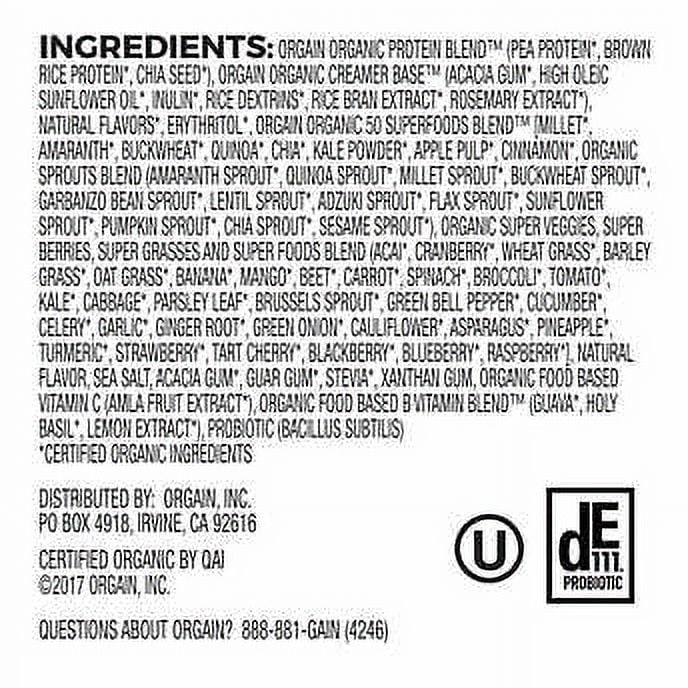 2.7 lb Organic Plant Protein and Superfoods Powder H316223