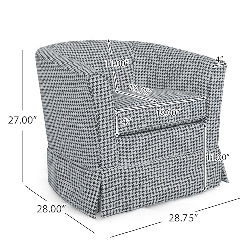 White/Blue Stripe Swivel Club Chair A764050