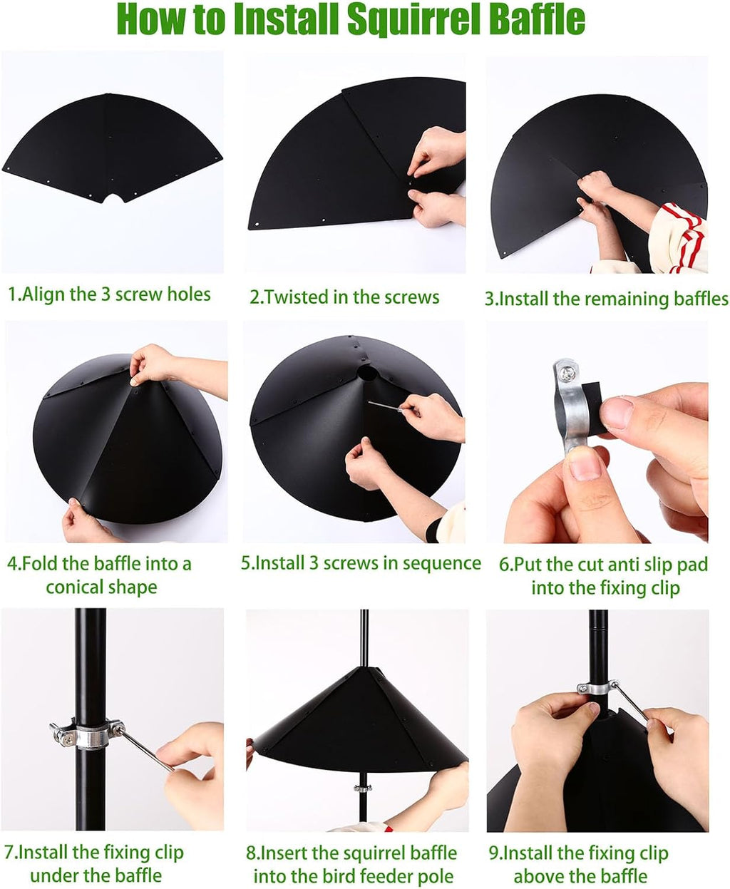 Black 1 Pack Squirrel Baffle for Bird Feeder Pole G10653