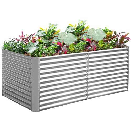 8x4x3ft Rectangular Galvanized Raised Garden Beds B108