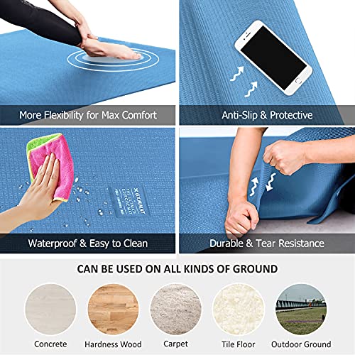 Extra Large 12'x6'x7mm Non-Slip Exercise Mat U7072