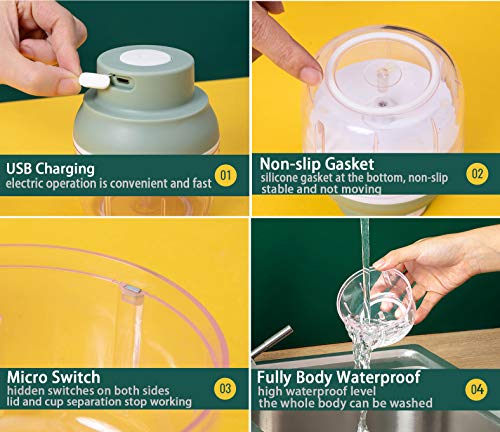 250ML Electric Mini Food Chopper with USB Charging W727631