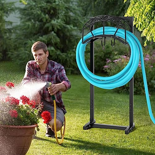 Black Freestanding Metal Hose Holder Holds 150-feet Hose H937