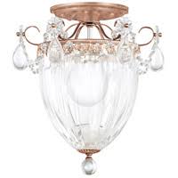 3 Light 11 inch Crystal Semi-Flush Mount in Etruscan Gold with Clear Crystal Y912318