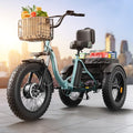 Electric Tricycle 20" Fat Tire 3 Wheel Folding with Large Rear Basket Y46505