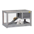 2 Story Wooden Rabbit Hutch with Pull Out Tray Y81404