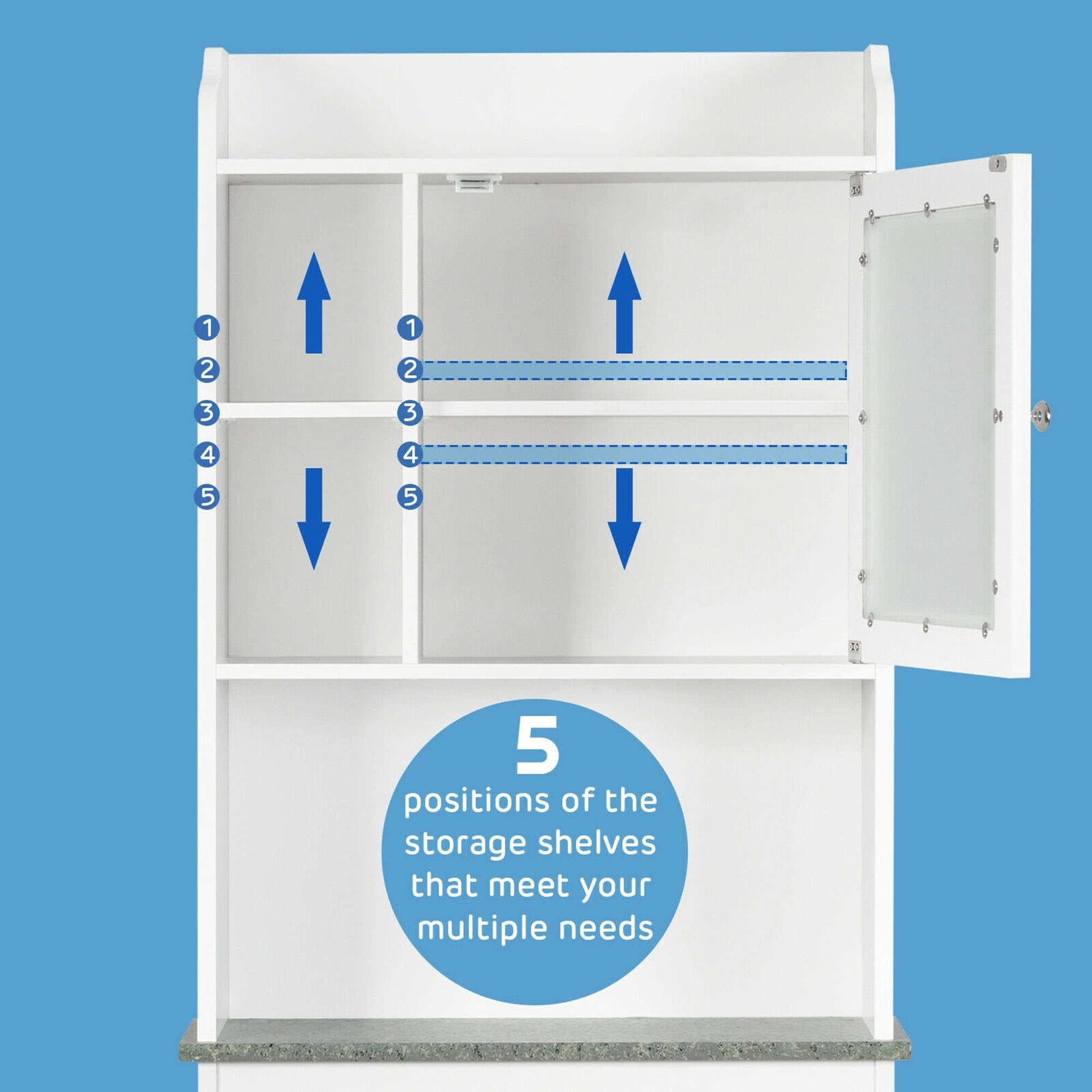 White Over The Toilet Storage Cabinet I5159
