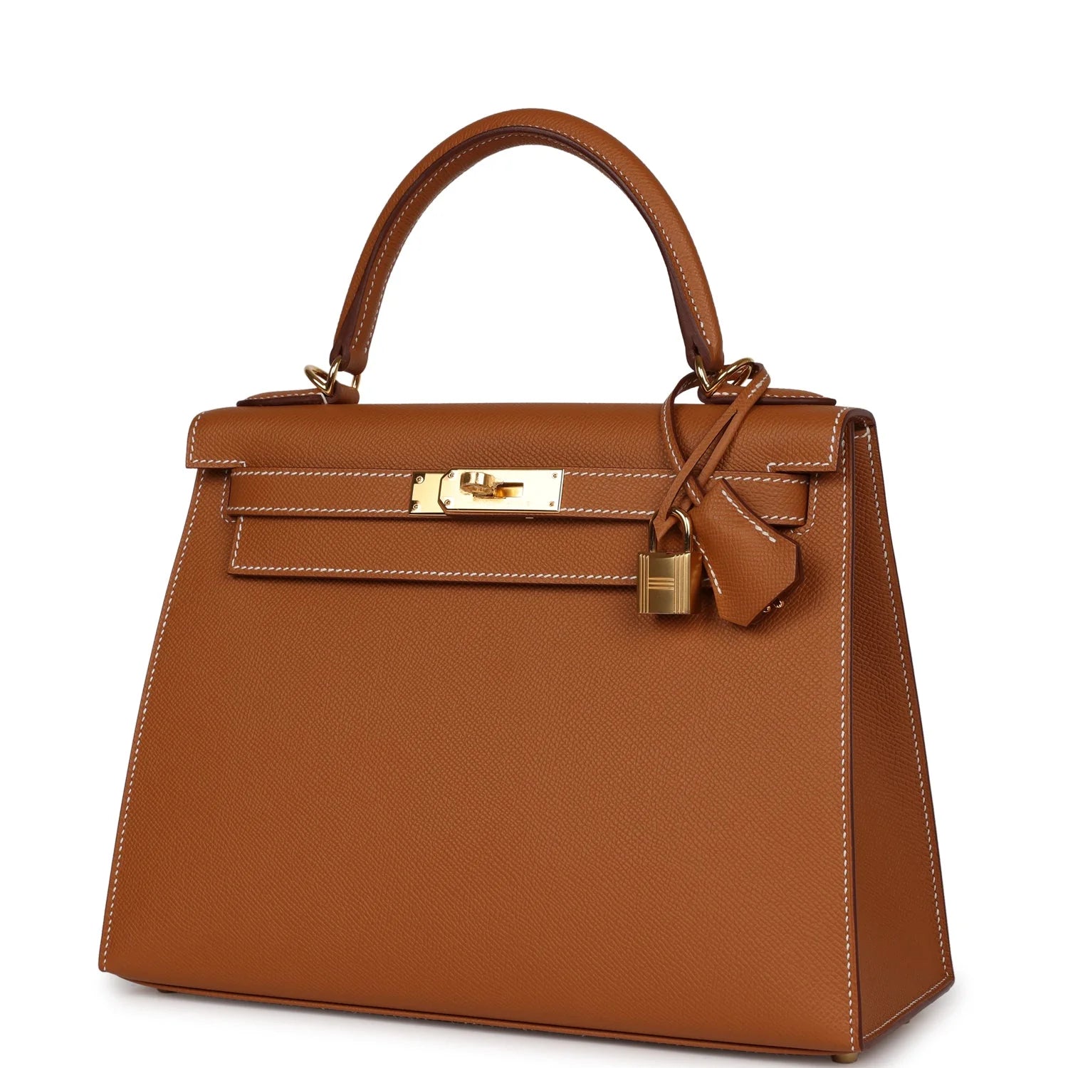 Gold Epsom Leather Kelly Sellier 28 E3230