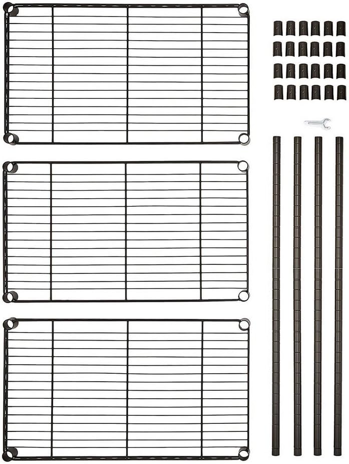3-Shelf Heavy Duty Steel Wire Storage Shelving Unit I185711