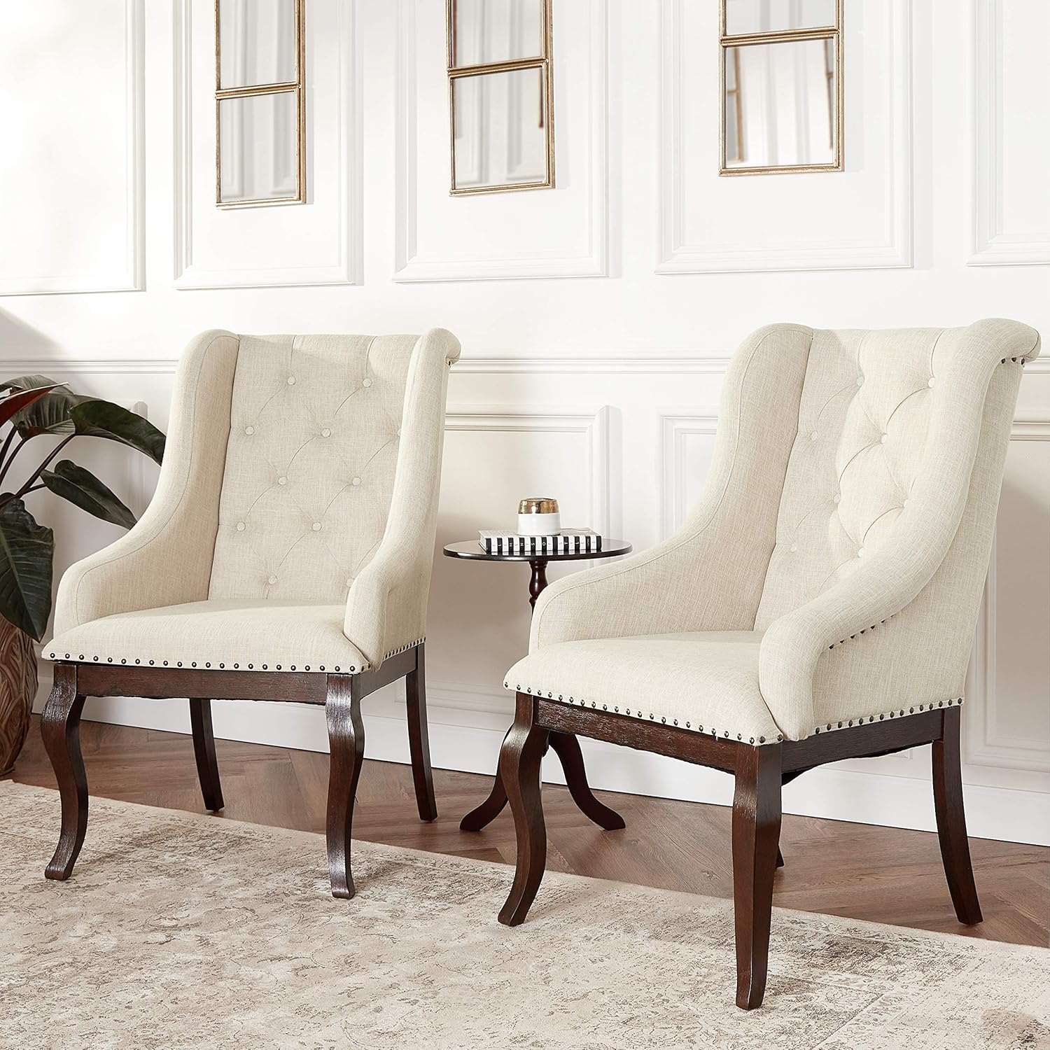 Antique Java and Cream Arm Chairs (Set of 2) M327