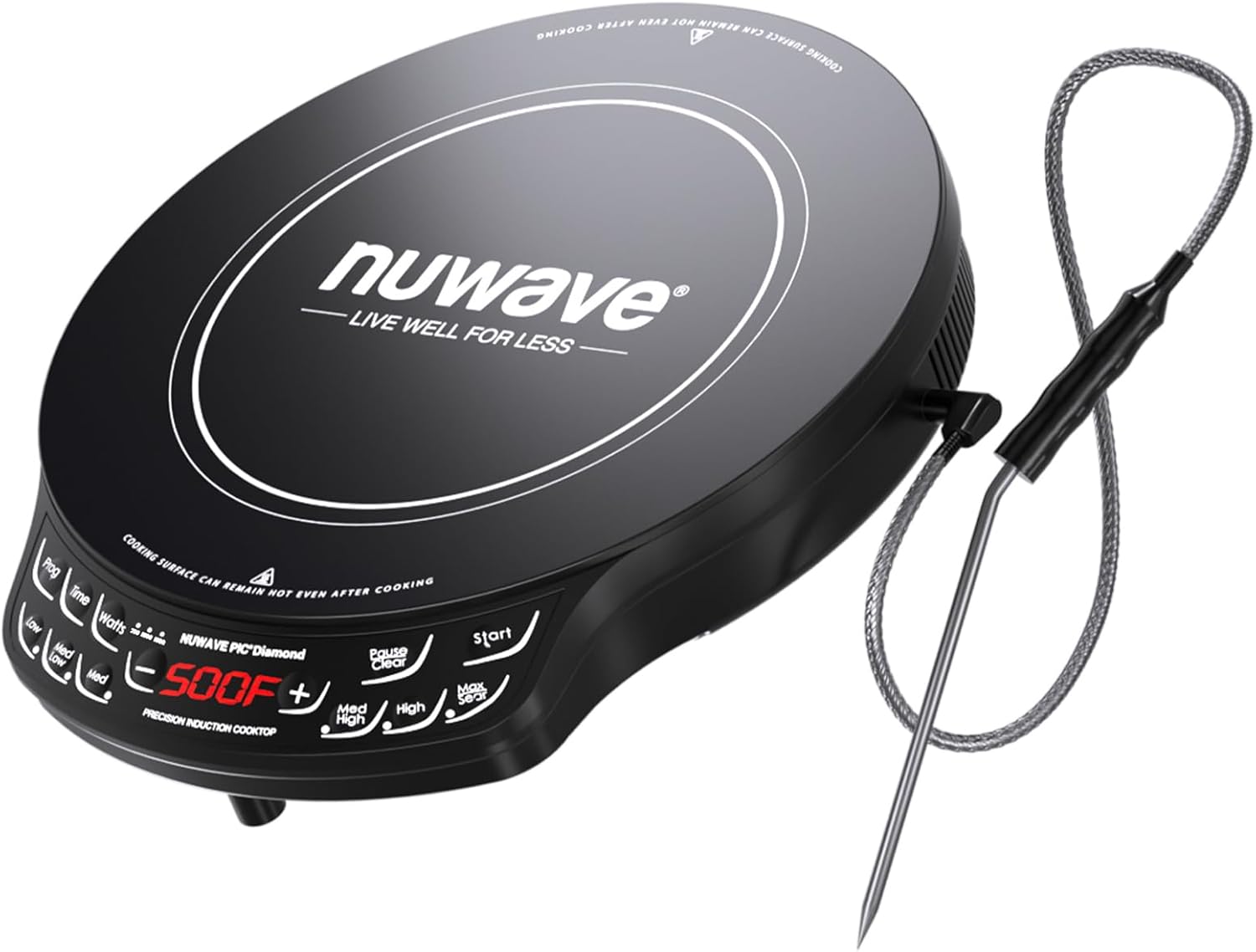 Induction Cooktop, 1400 Watts, 6.5" Heating Coil, Shatter-Proof Ceramic Glass R50602
