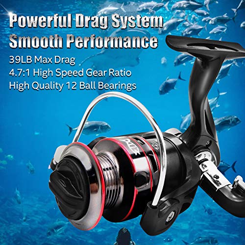 Ultralight Spinning Reel, 5.2:1 Gear Ratio, 12 Ball Bearings, Carbon Fiber Drag L45752