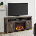 Black Oak Electric Fireplace Console TV Stand O65949