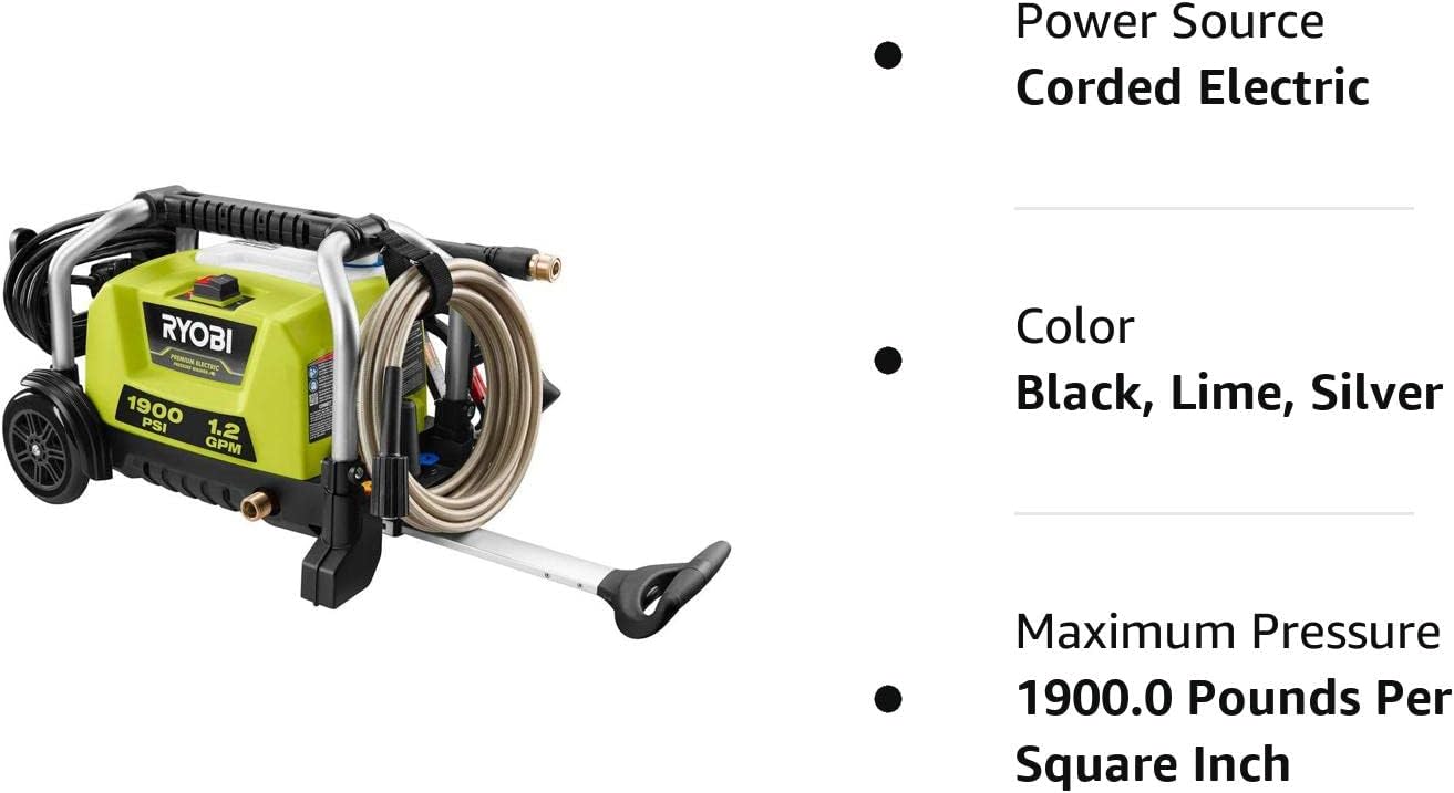 1900 PSI 1.2 GPM Cold Water Electric Pressure Washer U8639