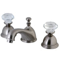 Satin Nickel Widespread Lavatory Faucet with Crystal Handle P2115