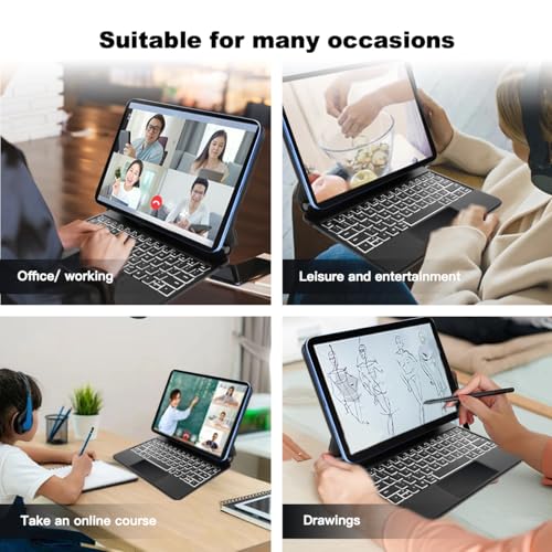 iPad Keyboard Case for iPad Air 13 Inch (M2) 2024, for iPad Pro 12.9 Inch (6th, 5th, 4th, 3rd Gen), with Multi-Touch Trackpad, Backlit Keys G842122