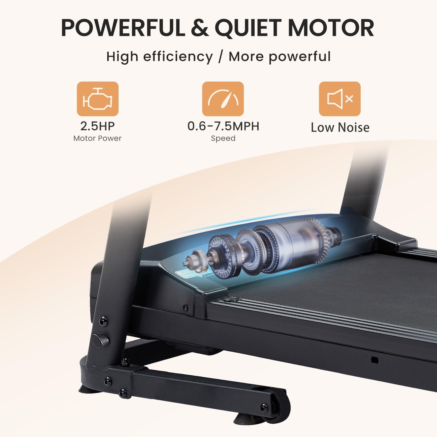 2.5 HP Folding Treadmill with 3-Speed Incline Adjustment H24685