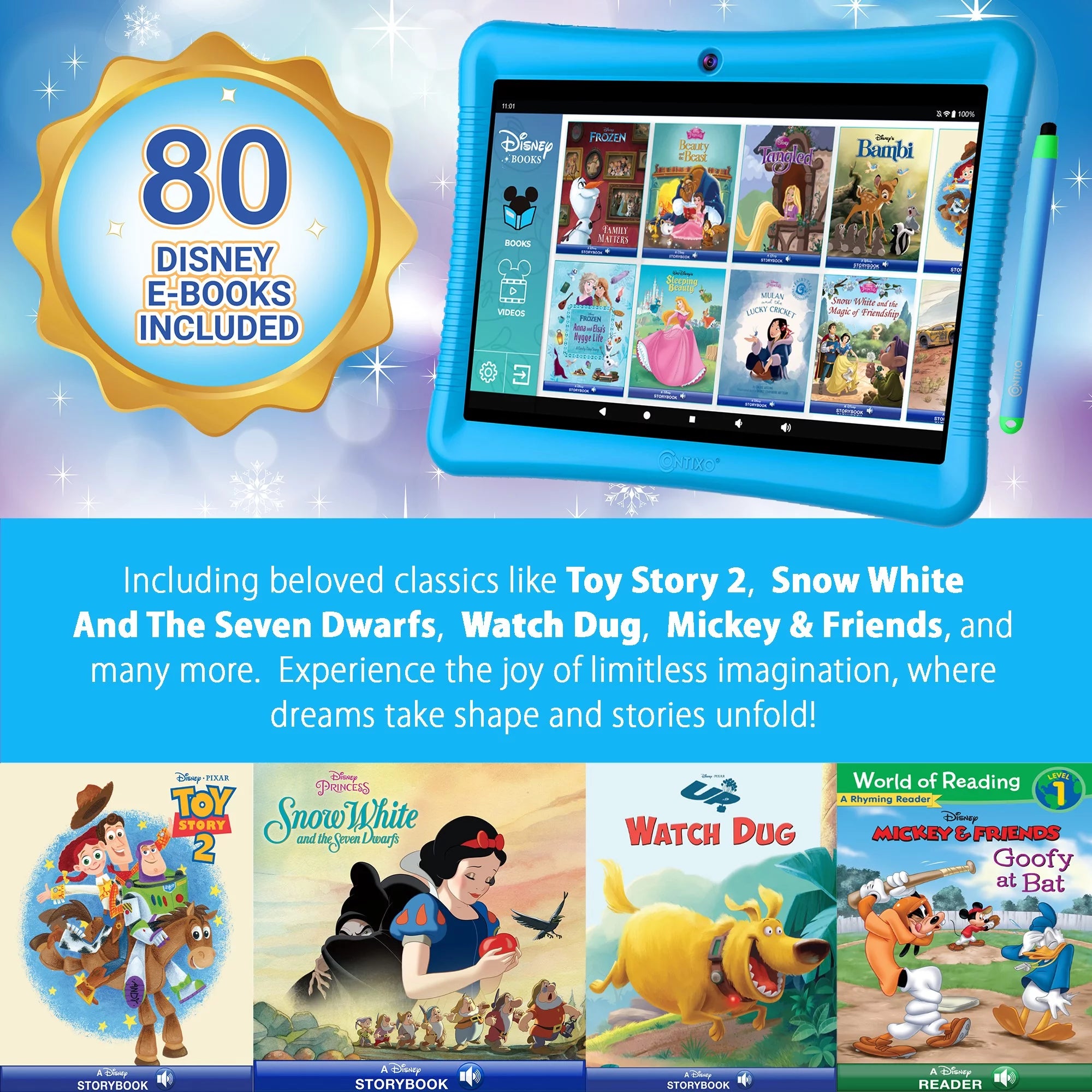 10" Android Kids Tablet and Smart Watch Bundle 64GB, Blue H604