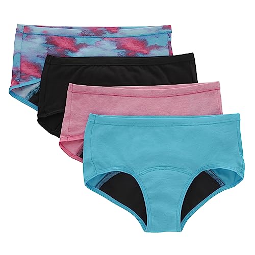 Girls' Boys' Short & Hipster Period Underwear, Moderate Protection, Multi-Pack O7518