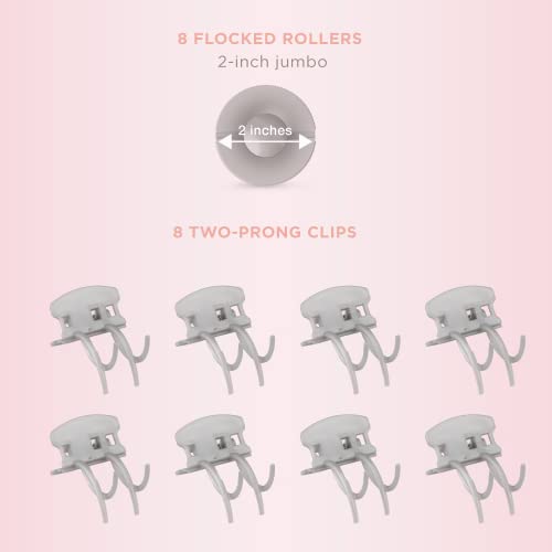 Ceramic Flocked Hot Rollers with Clips 2 inch Rollers R3633