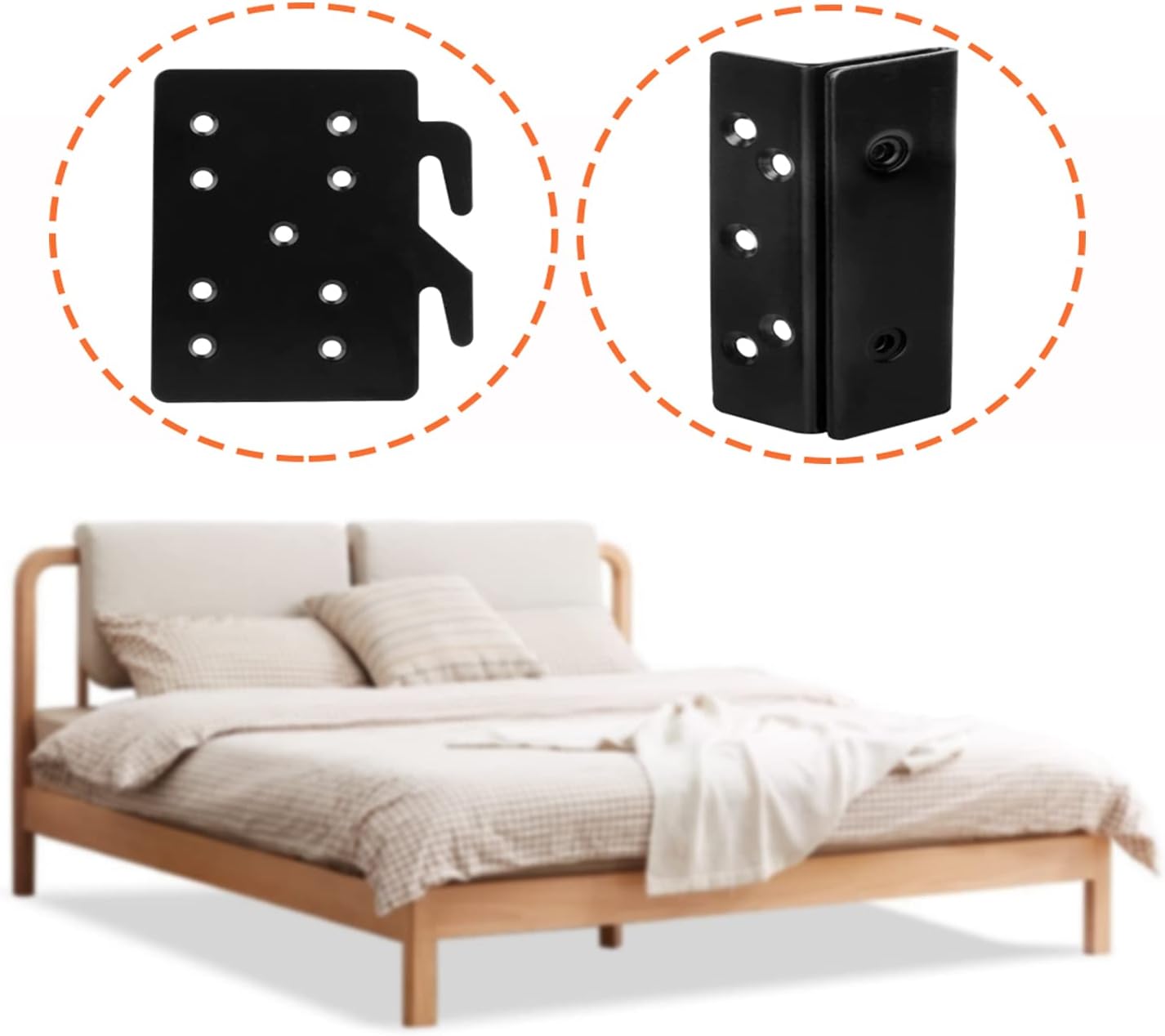 4 Pack Heavy Duty Bed Rail Hooks with Screws M95494