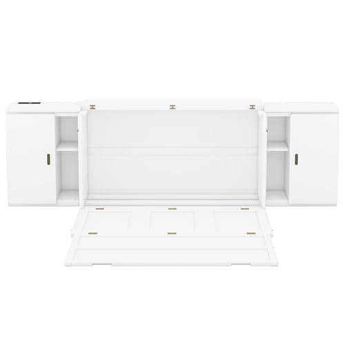 Queen Size Solid Wood Murphy Bed with USB Ports J1961