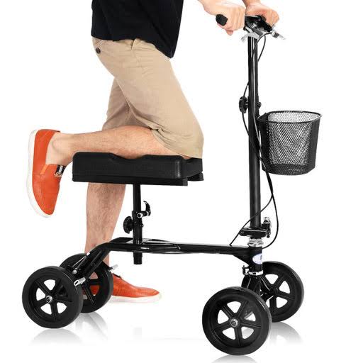 Black Steerable Foldable Knee Walker Scooter A310068