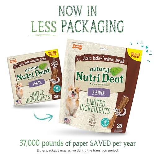 Natural Dog Dental Chews, Large (20 Count) Q96076