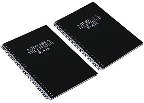 Black 8 x 5 inches Address and Telephone Book 2-Pack F464005