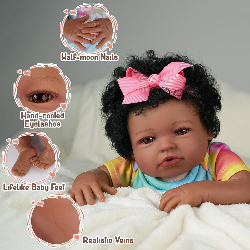 20 Inch Cloth Body Brown Eyes Reborn Baby Doll K872