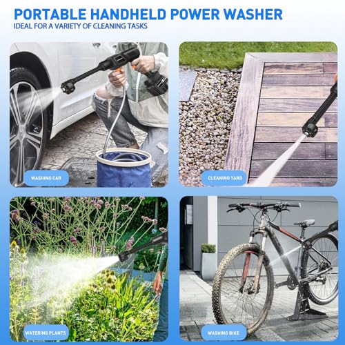 900PSI Cordless Handheld Pressure Washer with 2 Batteries B78355