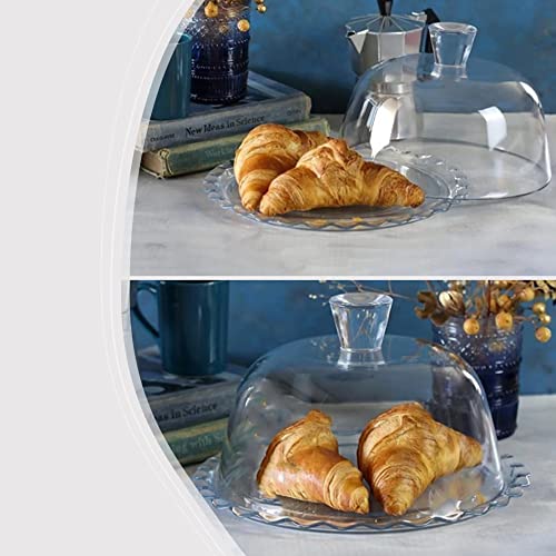 Glass Cake Stand with Dome 10 inch Serving Platter I948989