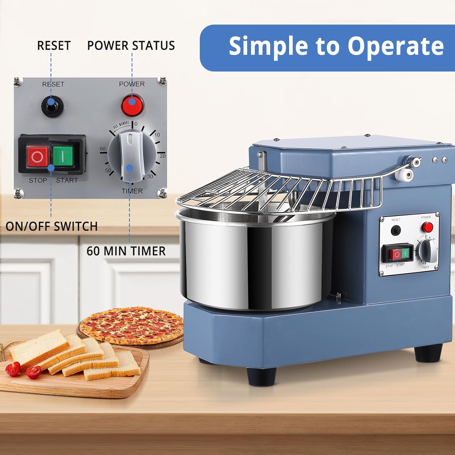 8Qt Stainless Steel Bowl Dough Mixer U601656