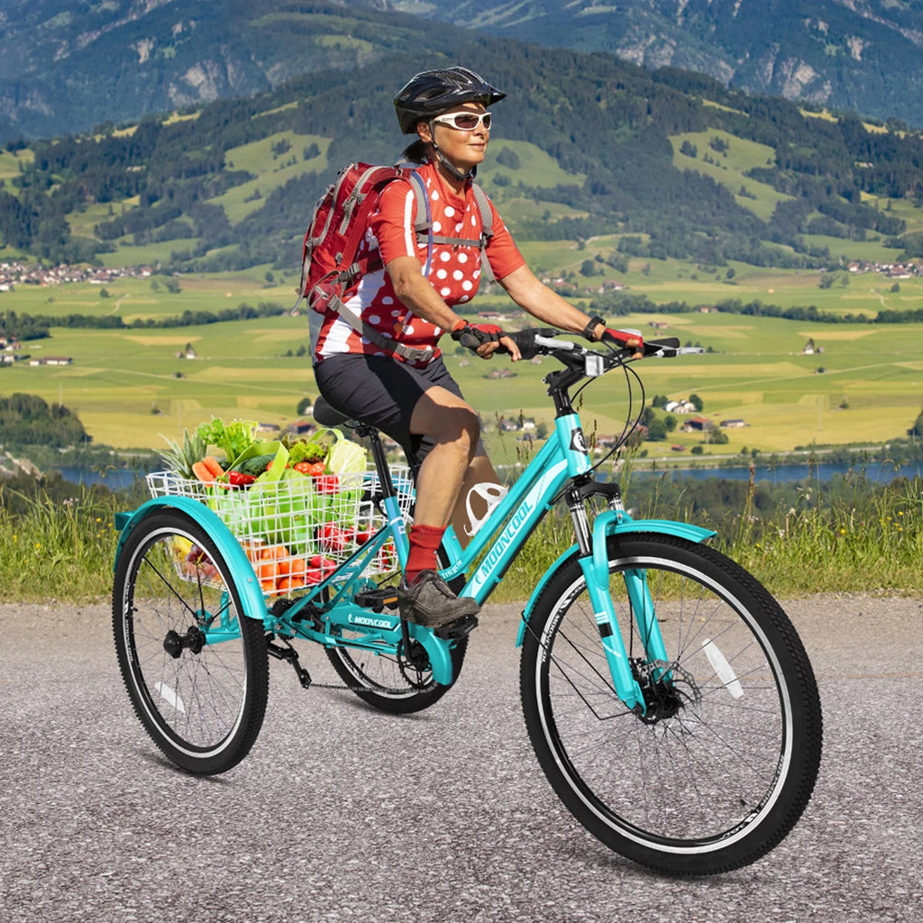 24/26/27.5 Inch 7 Speed Three Wheel Tricycle with Cargo Basket G9318