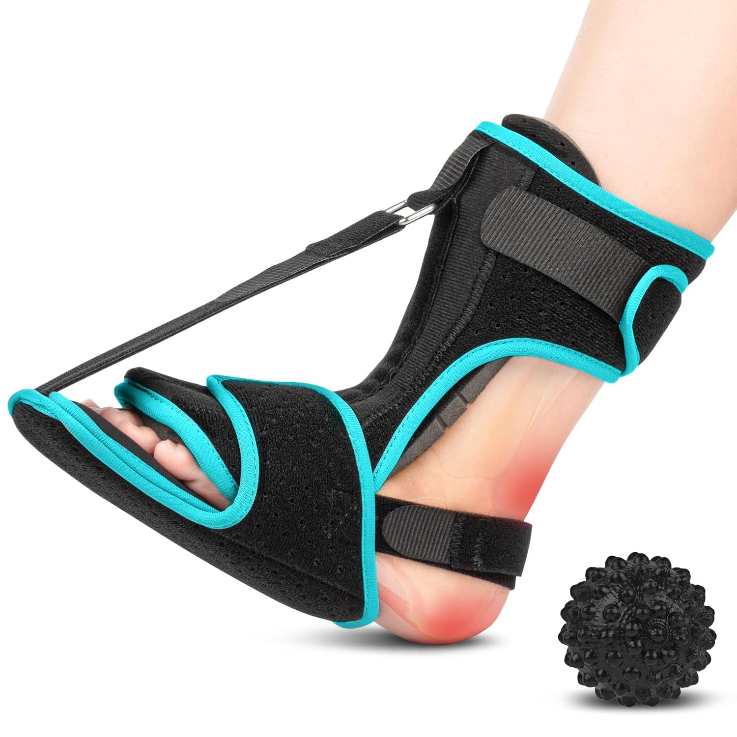 Green Plantar Fasciitis Night Splint with Massage Ball N7077