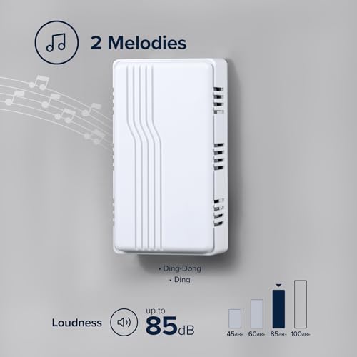 White Wired Mechanical Doorbell Chime, Plastic, 80 dB A509