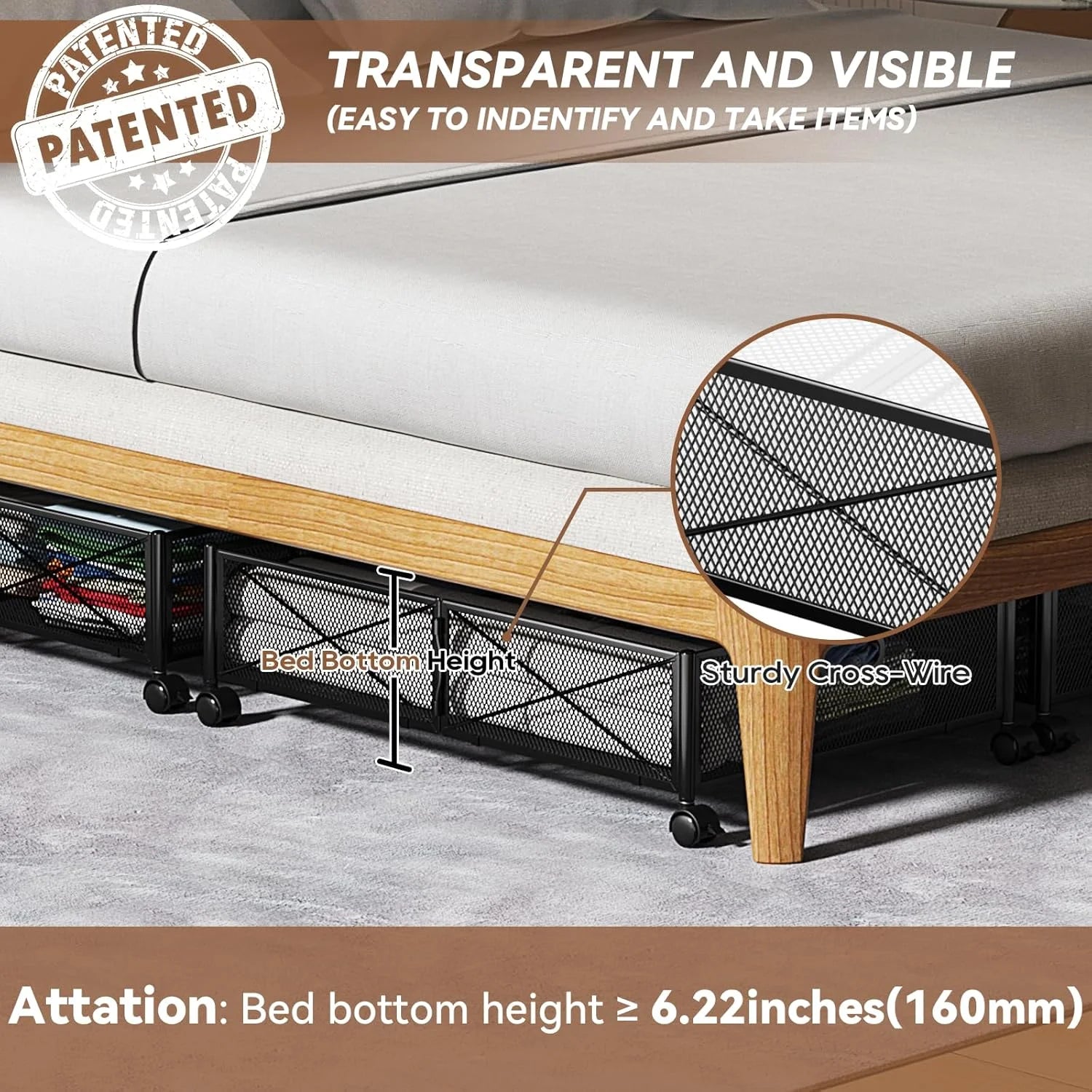 Under Bed Storage Containers with Wheels -2Pack H793810