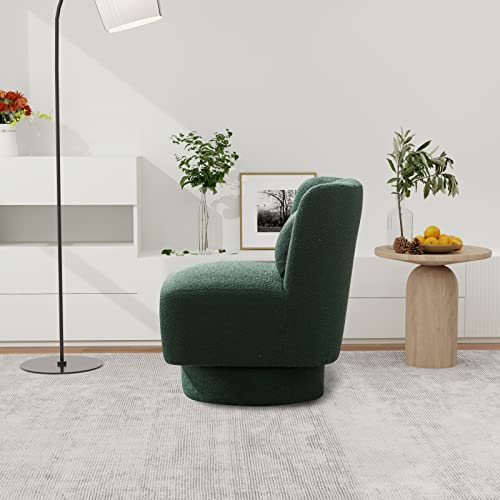 Green Boucle Swivel Barrel Chair L935