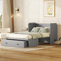 White Solid Wood Queen Size Murphy Bed Y43937