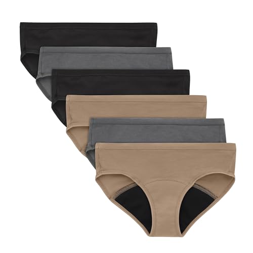 Girls' Boys' Short & Hipster Period Underwear, Moderate Protection, Multi-Pack O7518