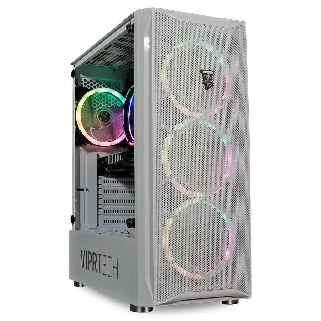 White Intel Core i5 3.40GHz GeForce GTX 650 8GB RAM 1TB HDD WiFi RGB Lighting Windows 10 Pro Gaming PC Desktop Computer W114