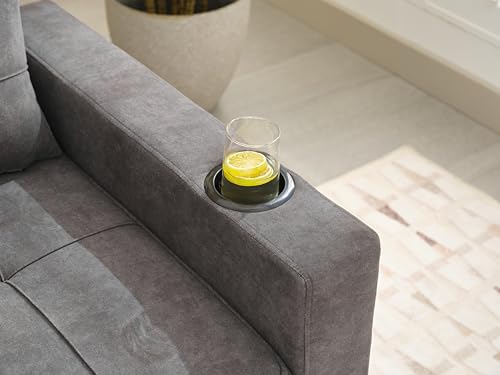 Green Convertible Sleeper Sofa Bed with USB Charging Cupholders R804984