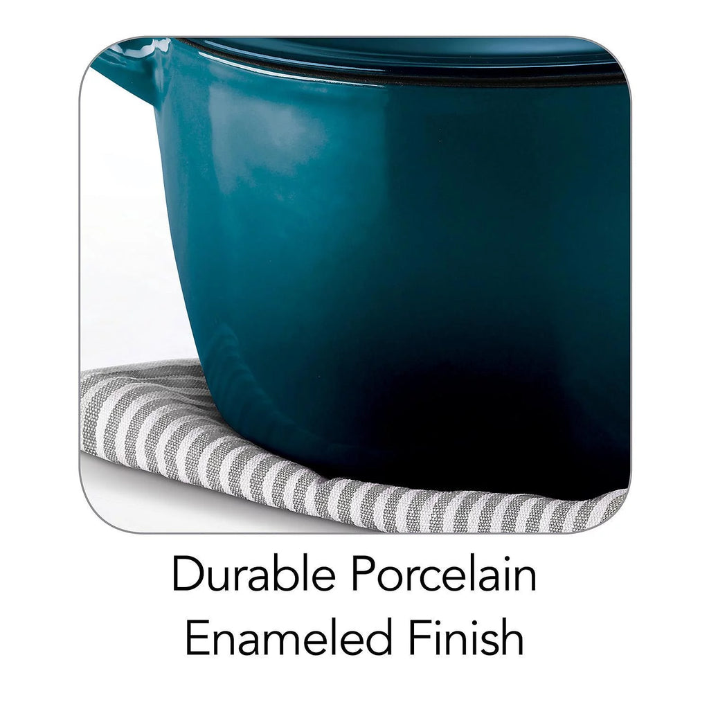 Enameled Cast Iron 7-Qt Covered Round Dutch Oven L656