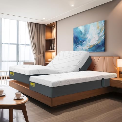 Queen Adjustable Bed Base with Memory Foam Mattress M287988