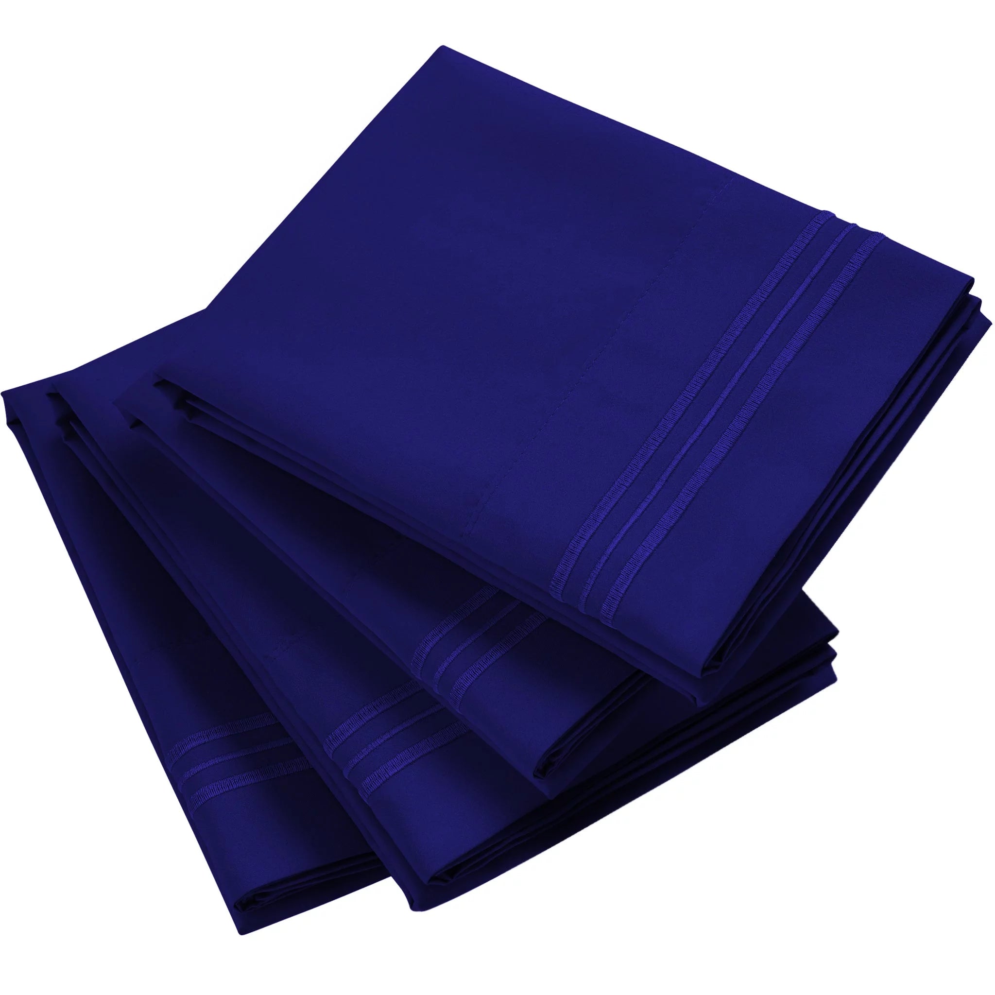 Standard Size Set of 4 Pillow Cases, Royal Blue E1988