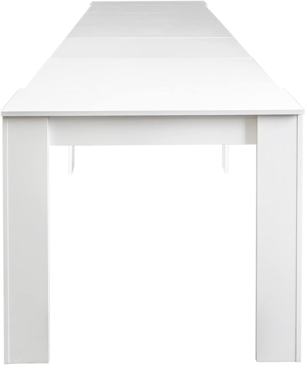White Wooden Expandable Dining Table K3558